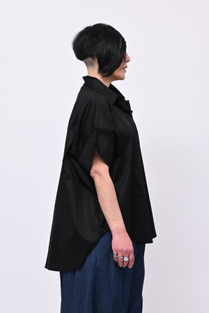 Camicia cotone stodata - Nero