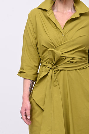 Abito incrocio bengalina over - Lime