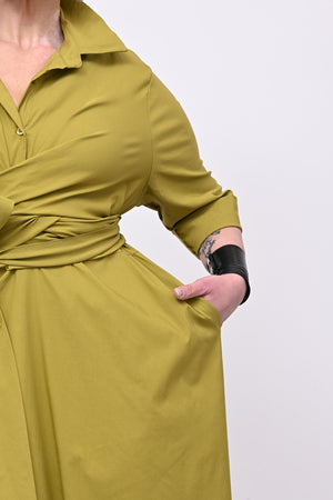 Abito incrocio bengalina over - Lime