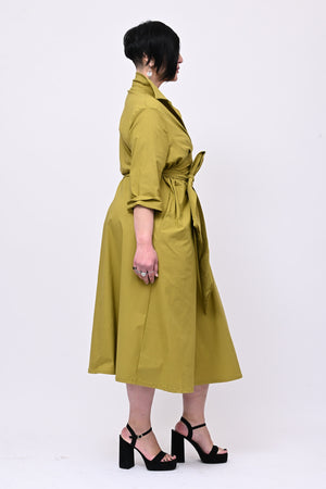 Abito incrocio bengalina over - Lime