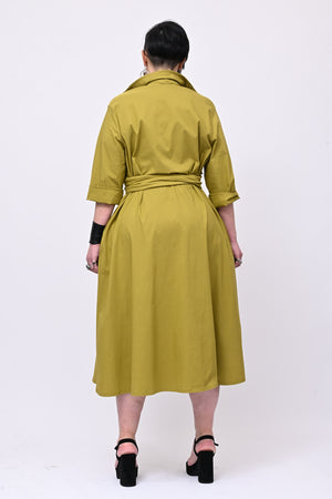Abito incrocio bengalina over - Lime