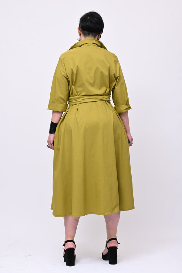 Abito incrocio bengalina over - Lime
