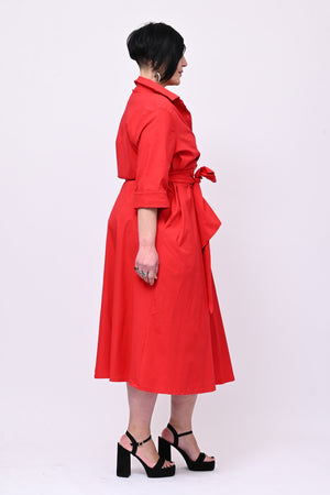 Abito incrocio bengalina over - Rosso