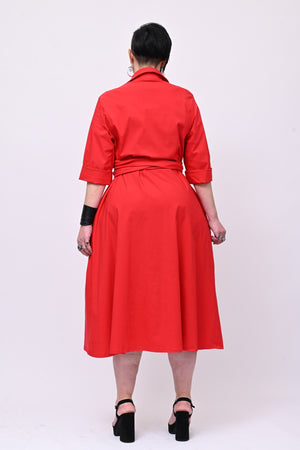 Abito incrocio bengalina over - Rosso