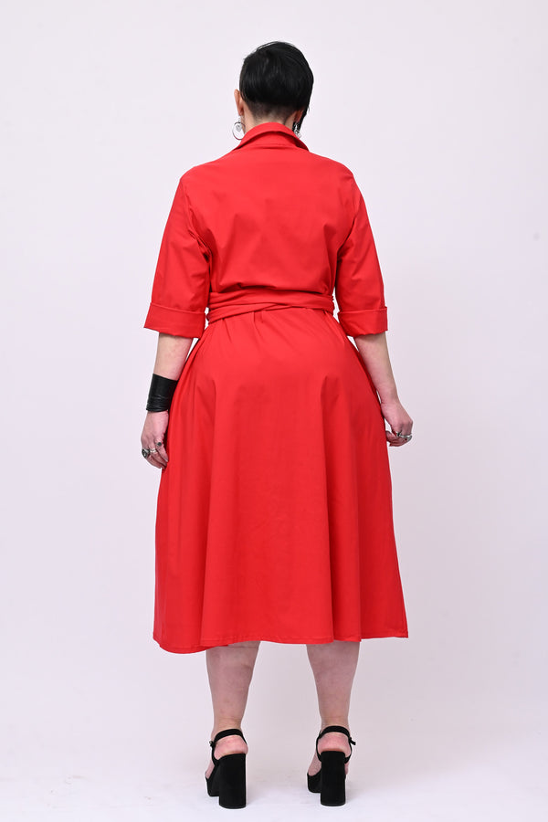 Abito incrocio bengalina over - Rosso