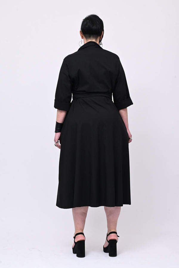 Abito incrocio bengalina over- Nero