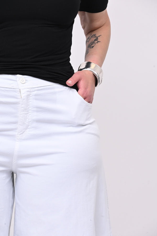 Jeans cotone palazzone - Bianco