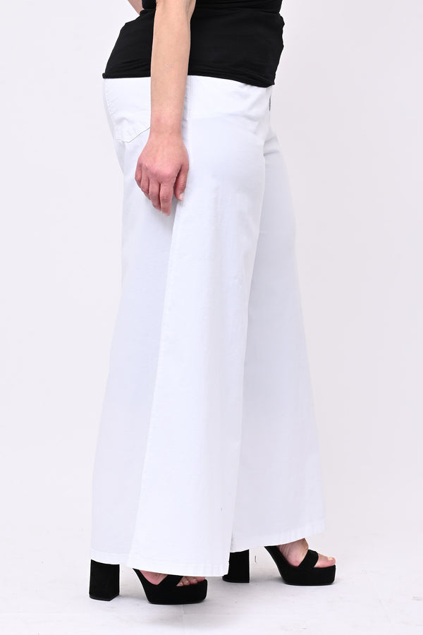 Jeans cotone palazzone - Bianco
