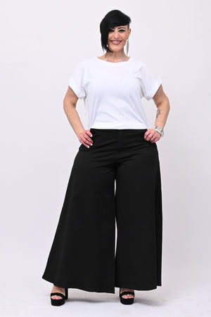 Jeans cotone palazzone - Nero