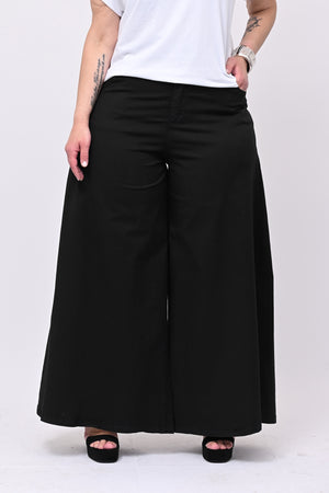 Jeans cotone palazzone - Nero