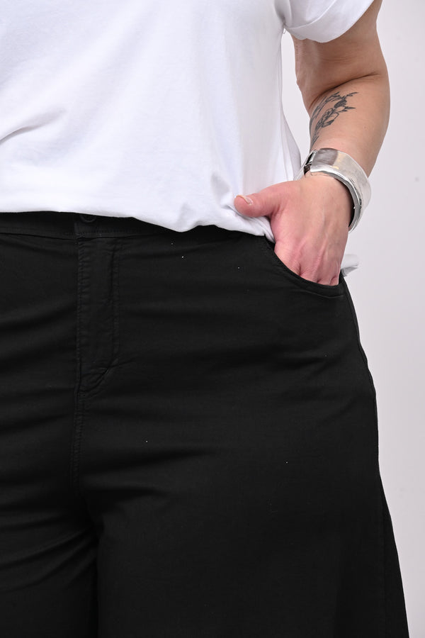 Jeans cotone palazzone - Nero