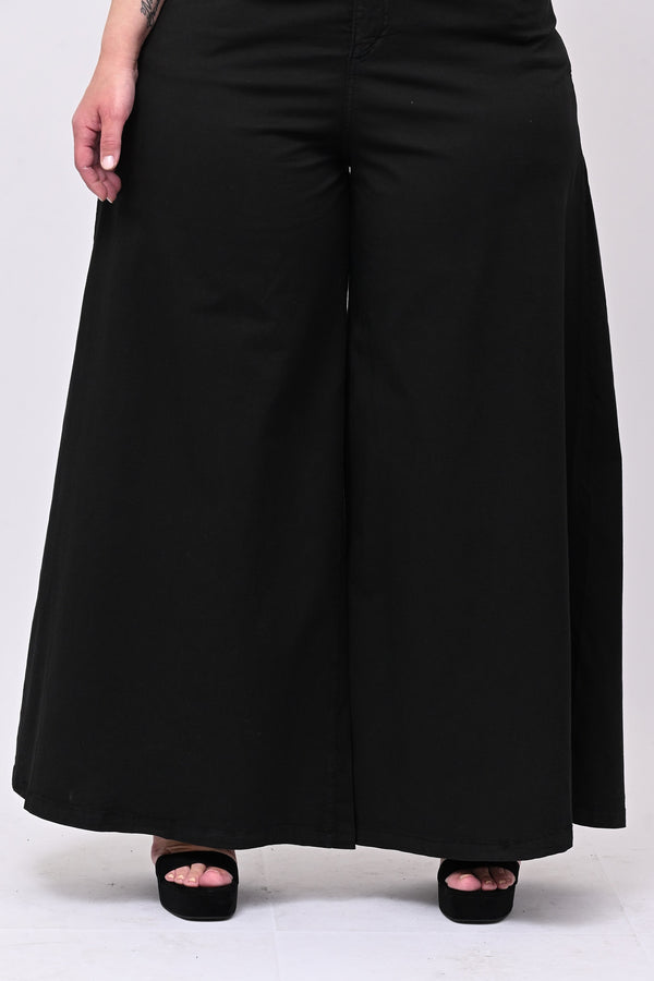 Jeans cotone palazzone - Nero