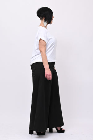 Jeans cotone palazzone - Nero