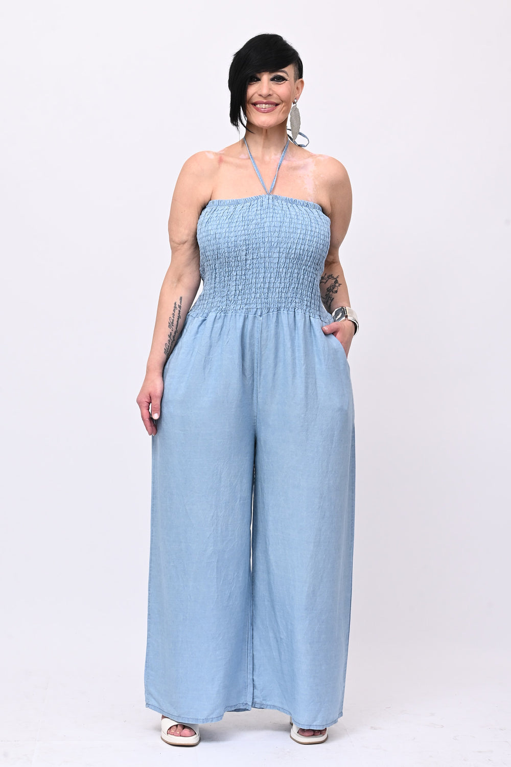 Jumpsuite chambrie fascia - Jeans chiaro