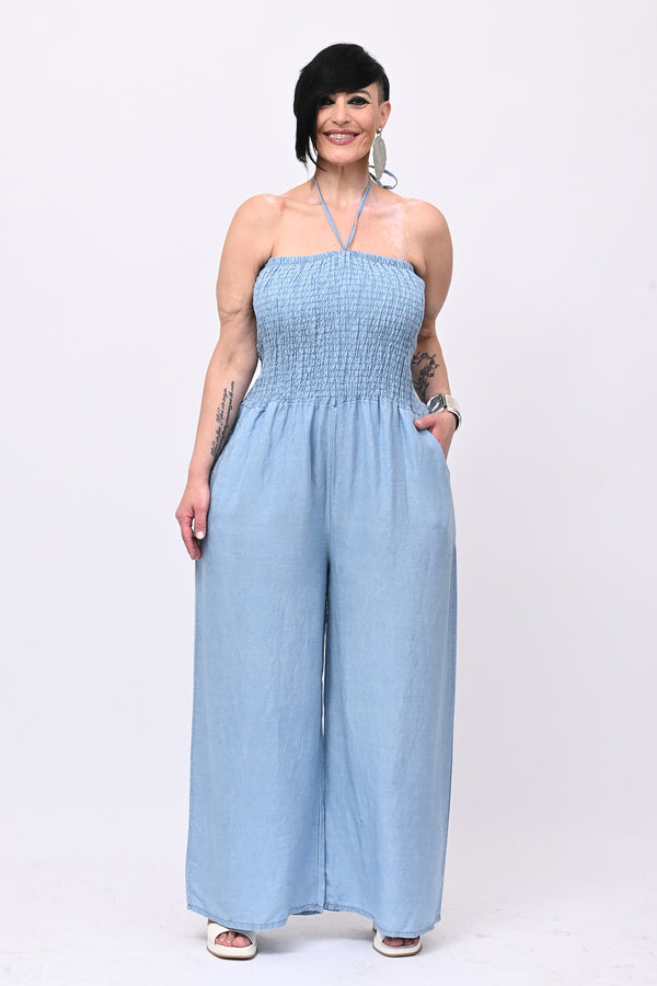 Jumpsuite chambrie fascia - Jeans chiaro