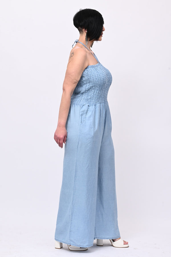 Jumpsuite chambrie fascia - Jeans chiaro