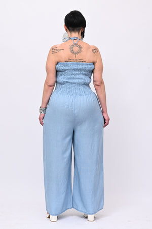 Jumpsuite chambrie fascia - Jeans chiaro