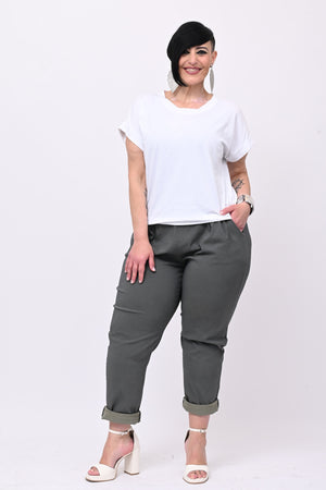 Pantalone bengalina over - Grigio piombo