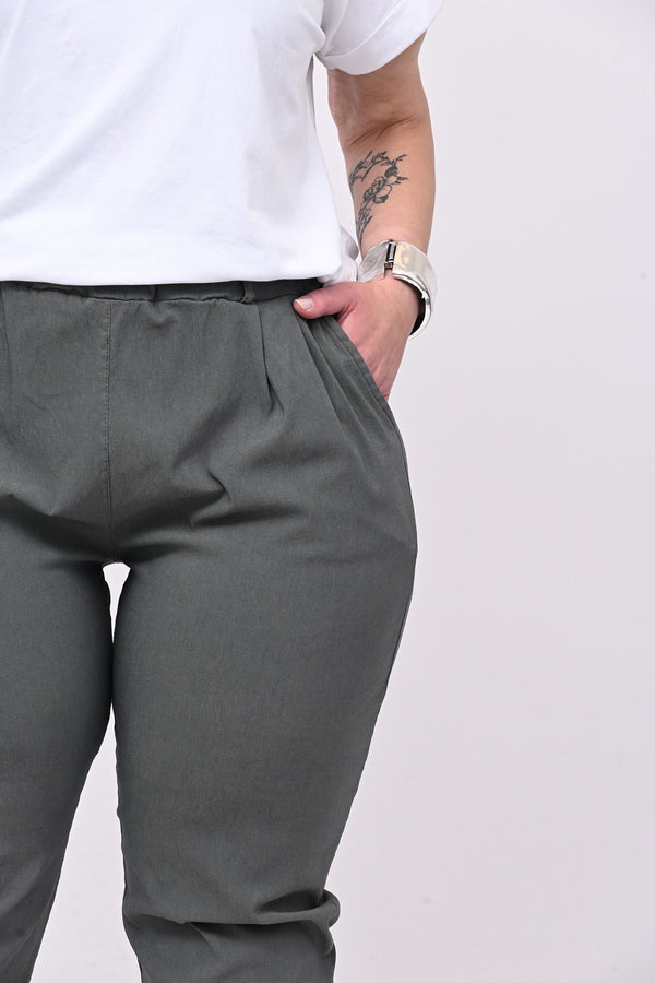 Pantalone bengalina over - Grigio piombo