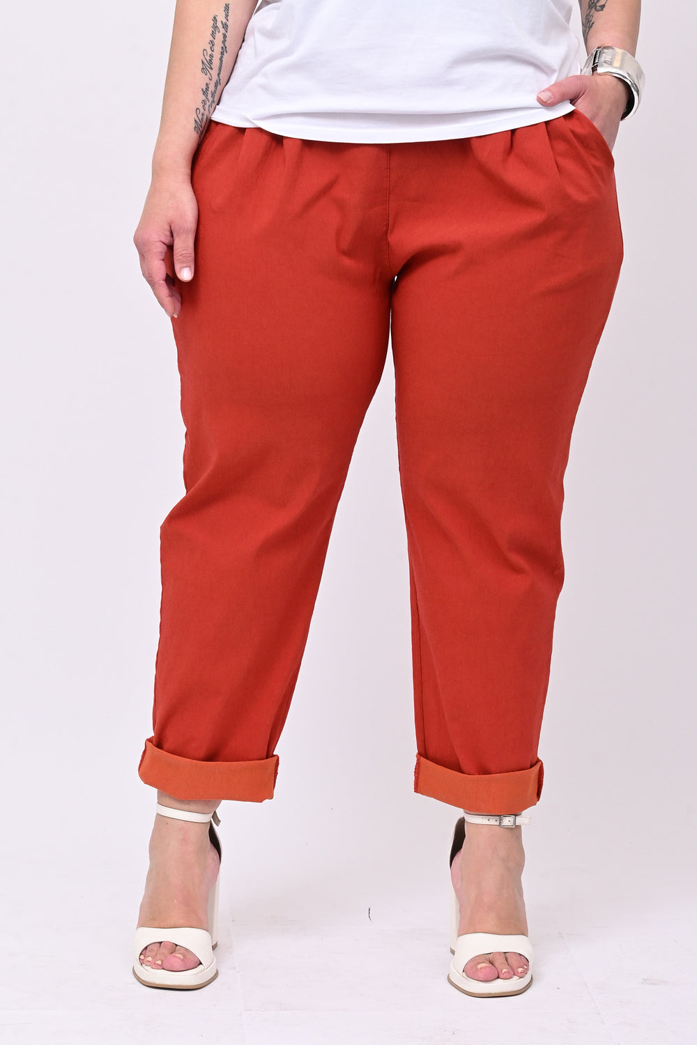 Pantalone bengalina over - Mattone