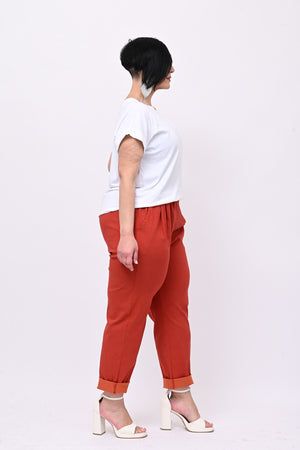 Pantalone bengalina over - Mattone