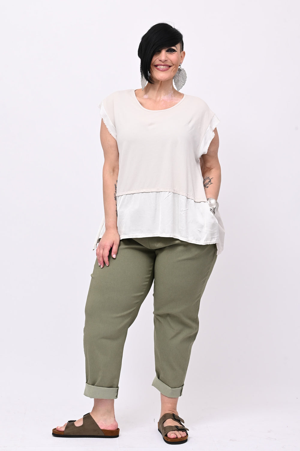 Pantalone bengalina over - Verde militare