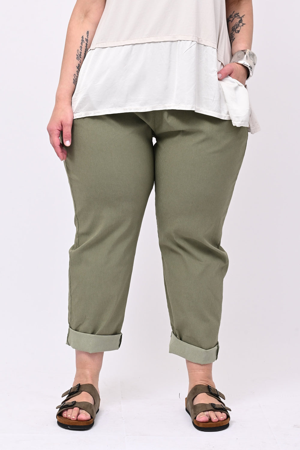 Pantalone bengalina over - Verde militare
