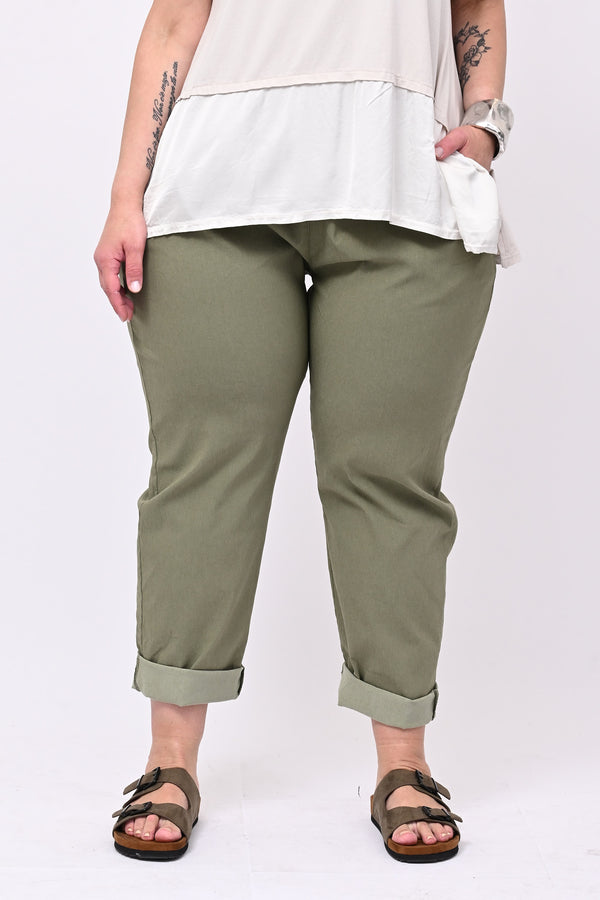 Pantalone bengalina over - Verde militare
