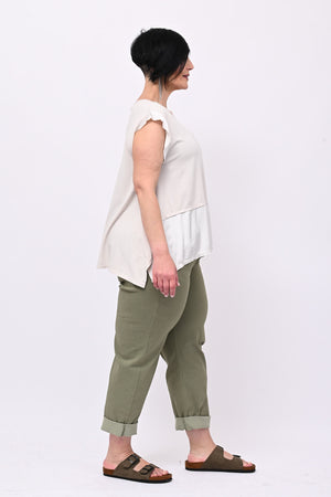 Pantalone bengalina over - Verde militare