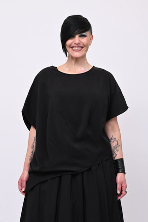 Maglia punta asimmetrica - Nero