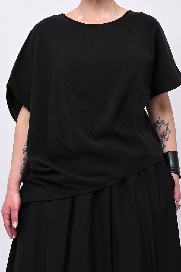 Maglia punta asimmetrica - Nero