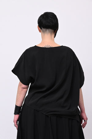 Maglia punta asimmetrica - Nero