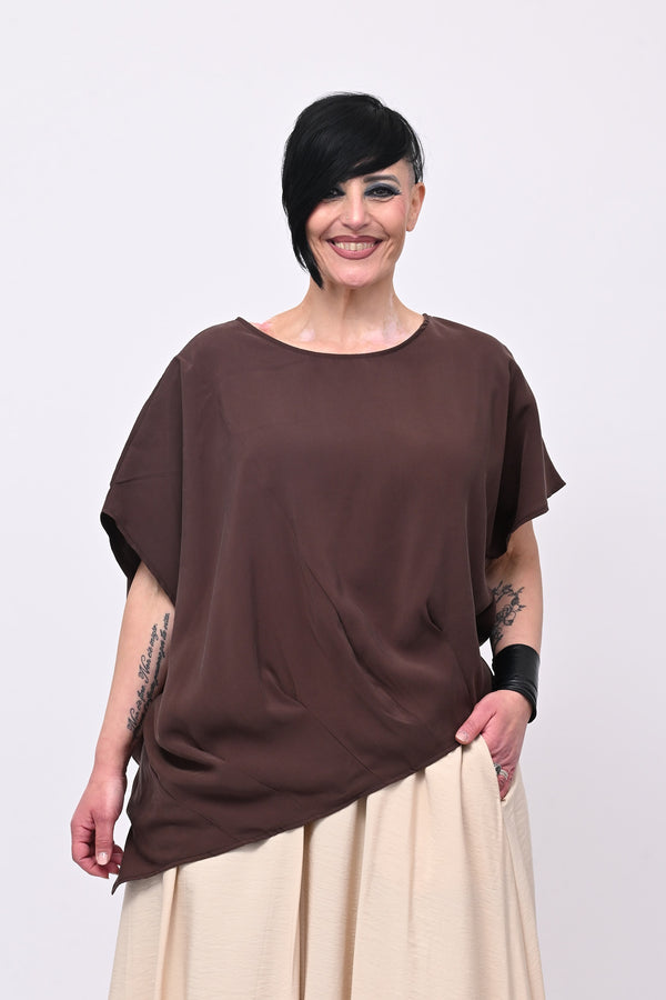 Maglia punta asimmetrica - Moro