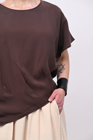 Maglia punta asimmetrica - Moro