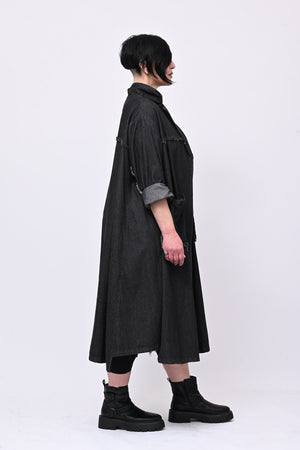 Cappotto frange zip - Jeans nero