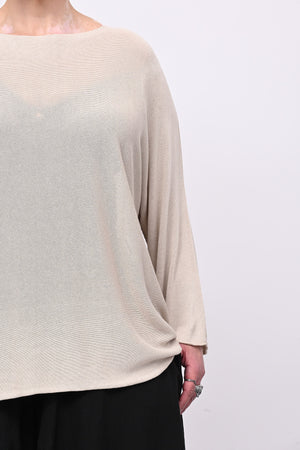 Pull viscosa girocollo - Beige