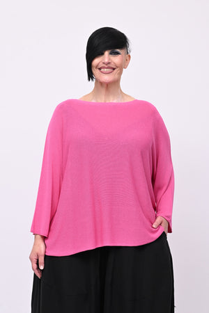 Pull viscosa girocollo - Fuxia
