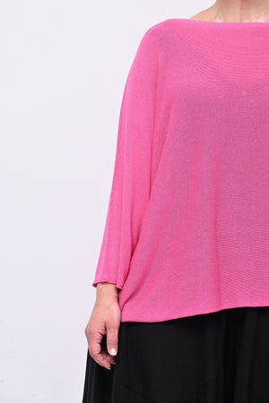 Pull viscosa girocollo - Fuxia