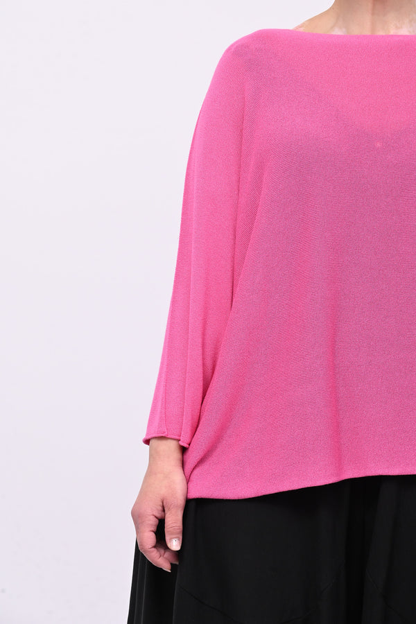 Pull viscosa girocollo - Fuxia