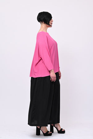 Pull viscosa girocollo - Fuxia