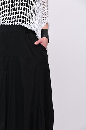 Gonna cotone ovetto - Nero
