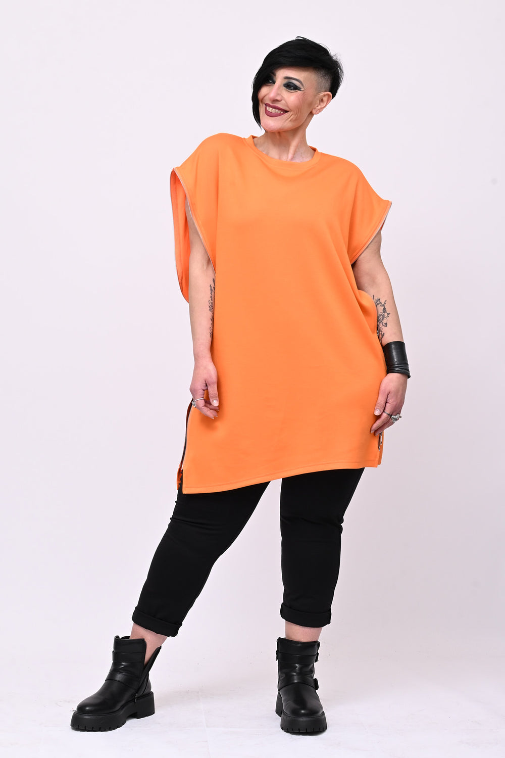 Maglia doppia zip - Arancio fluo