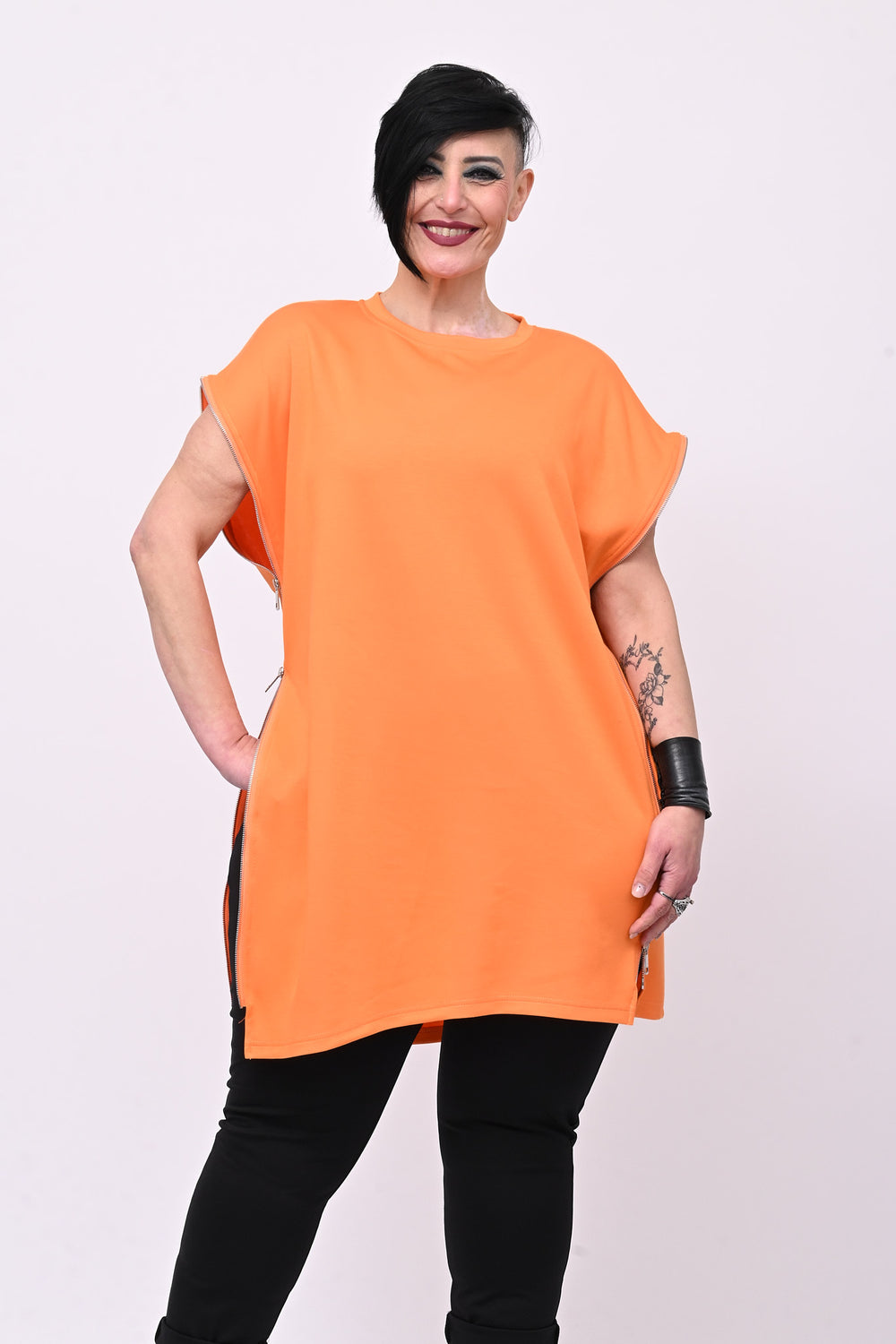 Maglia doppia zip - Arancio fluo