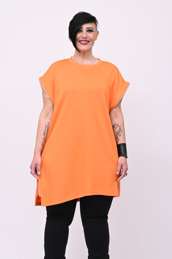 Maglia doppia zip - Arancio fluo