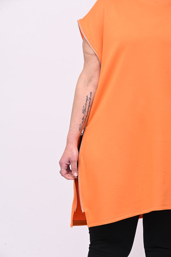 Maglia doppia zip - Arancio fluo