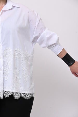 Camicia pizzo over - Bianco