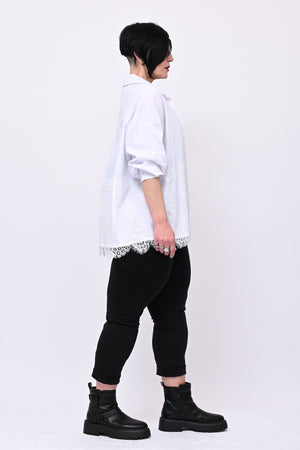 Camicia pizzo over - Bianco