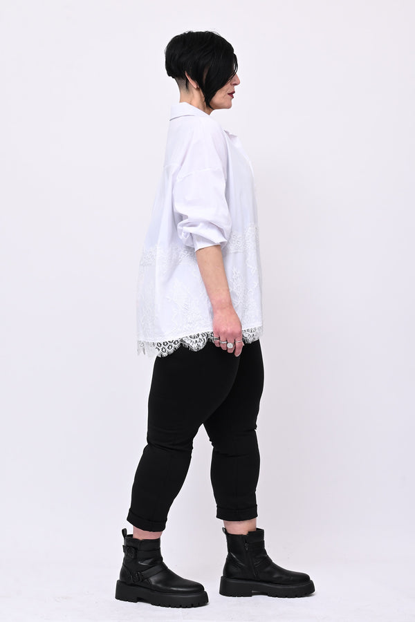 Camicia pizzo over - Bianco