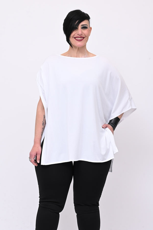 Maglia monospalla over - Bianco