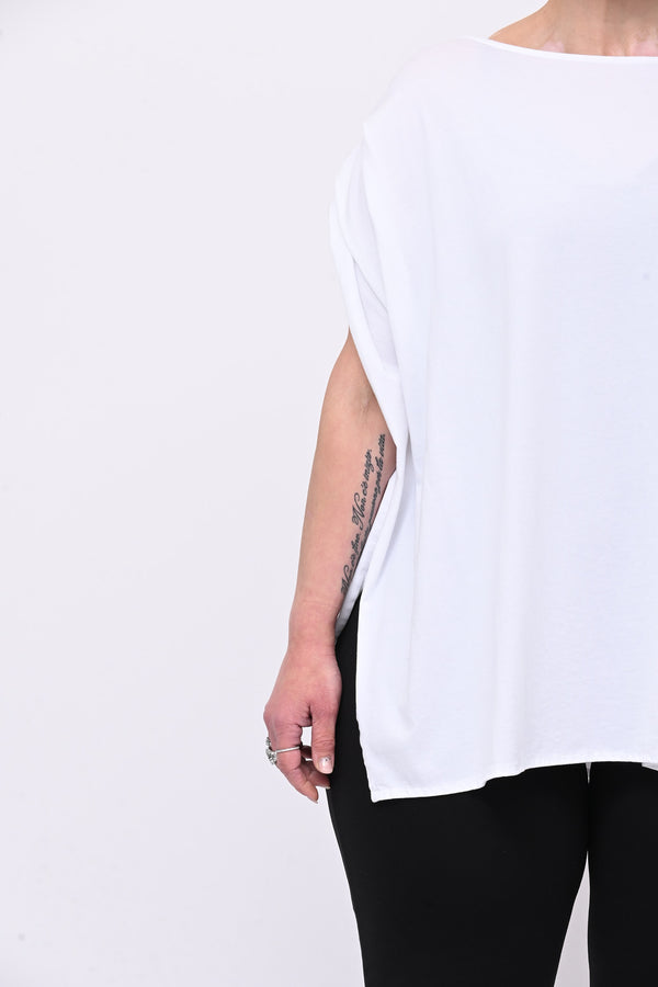 Maglia monospalla over - Bianco